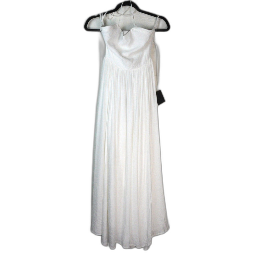 NWT Lulu's Little‎ White Dress Wedding Dress Strappy Open Back Sz S Bridal Party